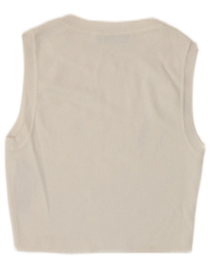 Zara Haut court sans manches pour femme UK 12 Viscose blanc moyen