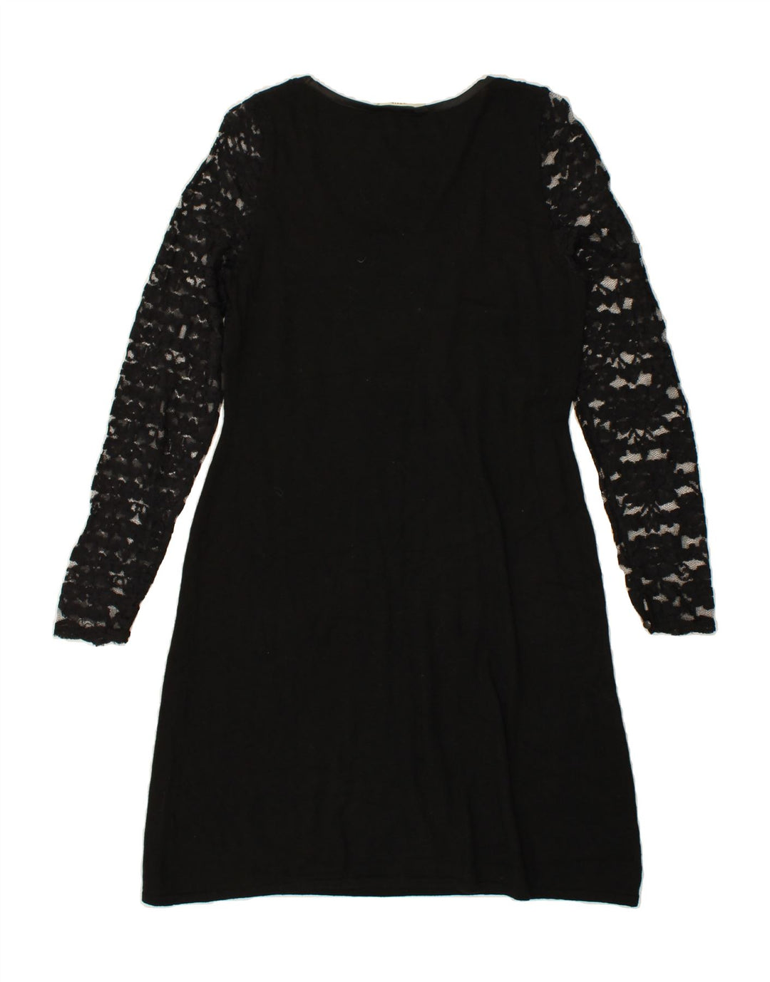 OASIS Womens Long Sleeve Basic Dress UK 12 Medium Black Floral Cotton Vintage Oasis and Second-Hand Oasis from Messina Hembry 