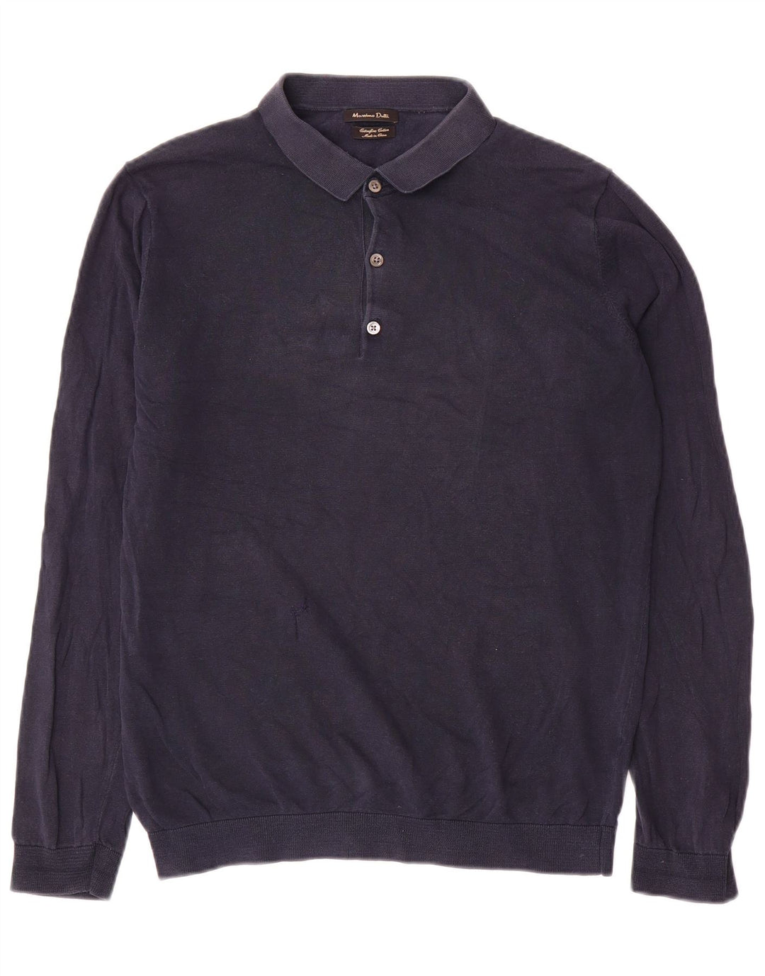 Massimo Dutti Pull col polo pour homme en coton bleu marine Taille L