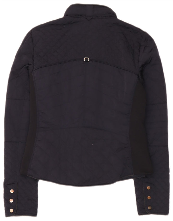 Zara Veste matelassée pour femme UK 12 Polyester bleu marine moyen