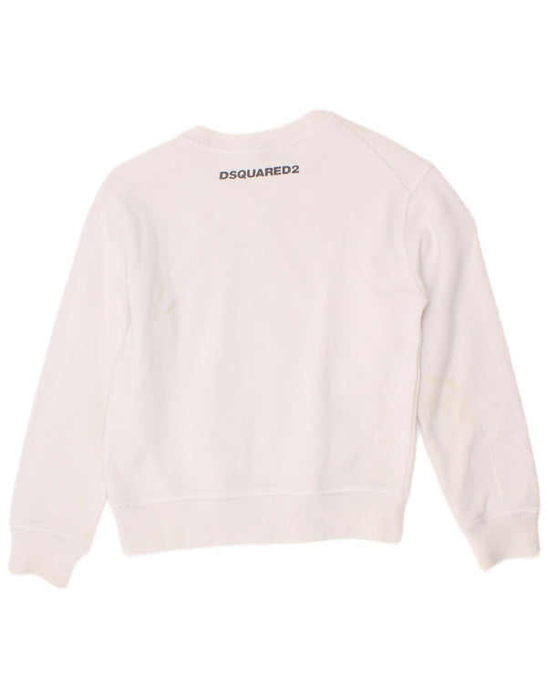 Dsquared2 Sweat-shirt graphique fille 5-6 ans Blanc Coton