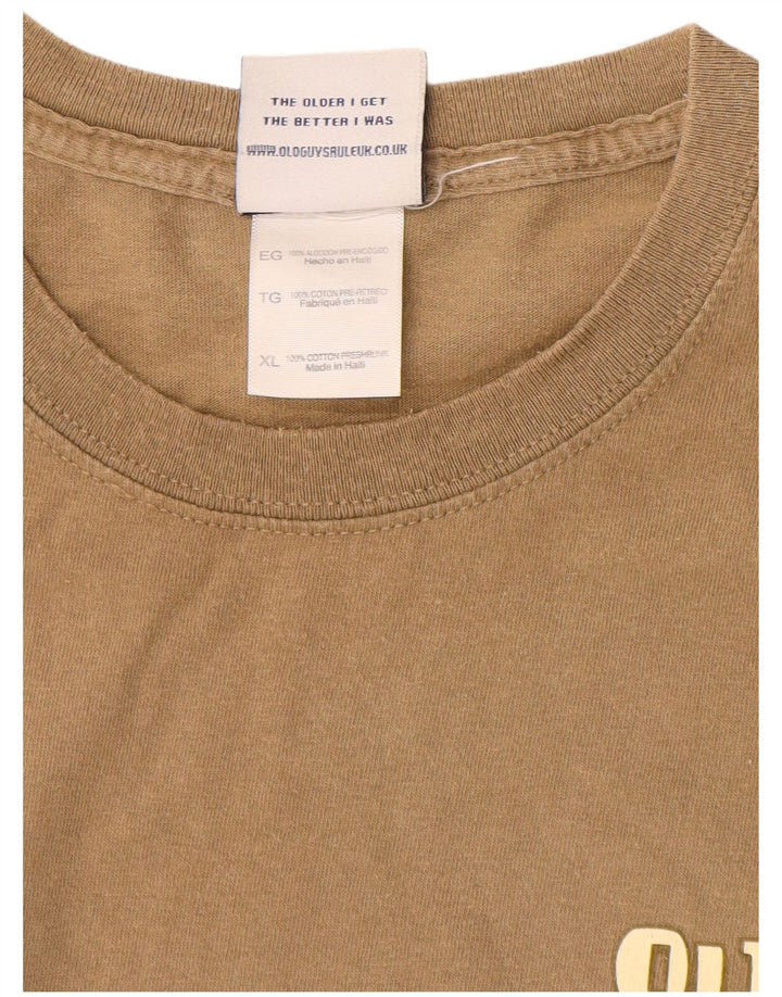 OLD GUYS RULE T-Shirt Graphique Homme Top XL Coton Beige