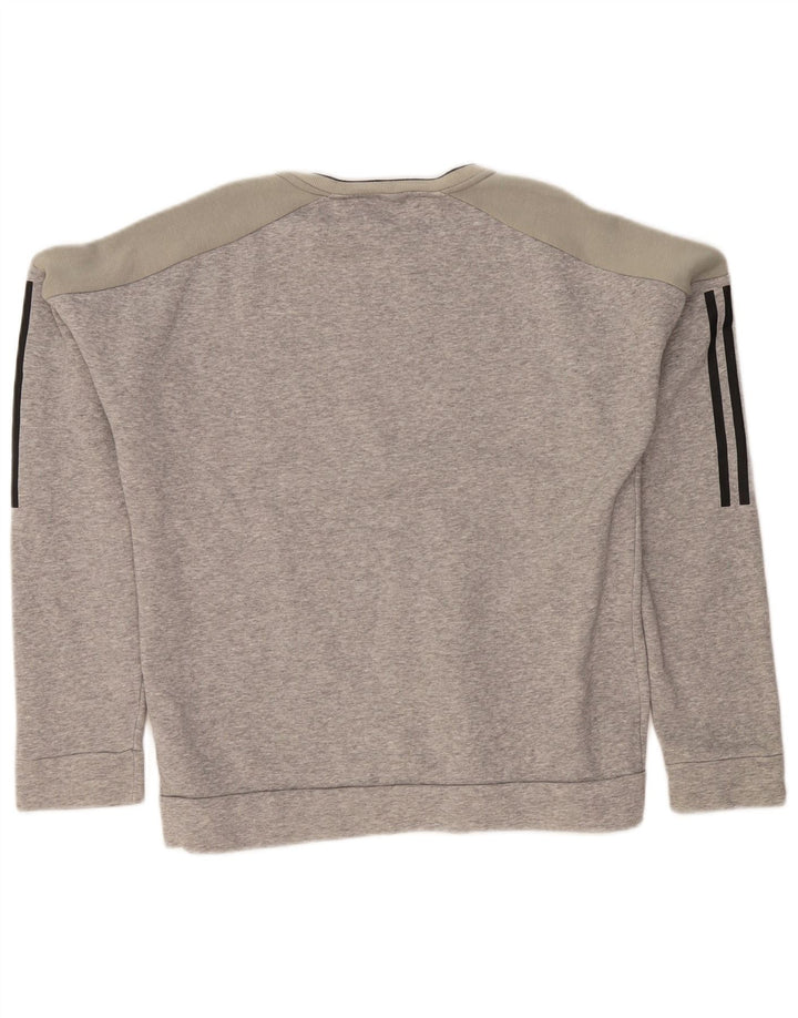 Adidas Sweat-shirt pour homme en coton color block Gris Taille S