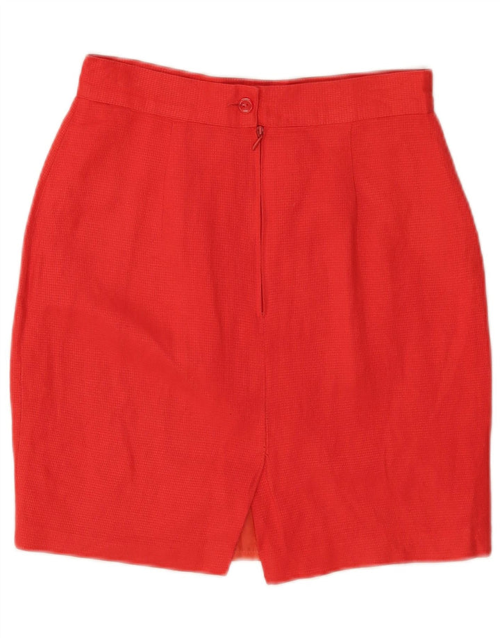 Jupe Crayon Mini pour Femmes Benetton IT 42 Medium W26 Rouge à Carreaux en Lin