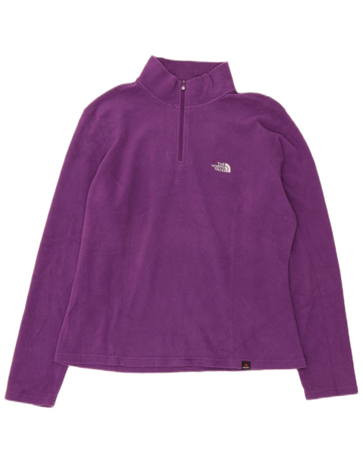 THE NORTH FACE Pull polaire à col zippé pour femme UK 16 Large Violet Polyester