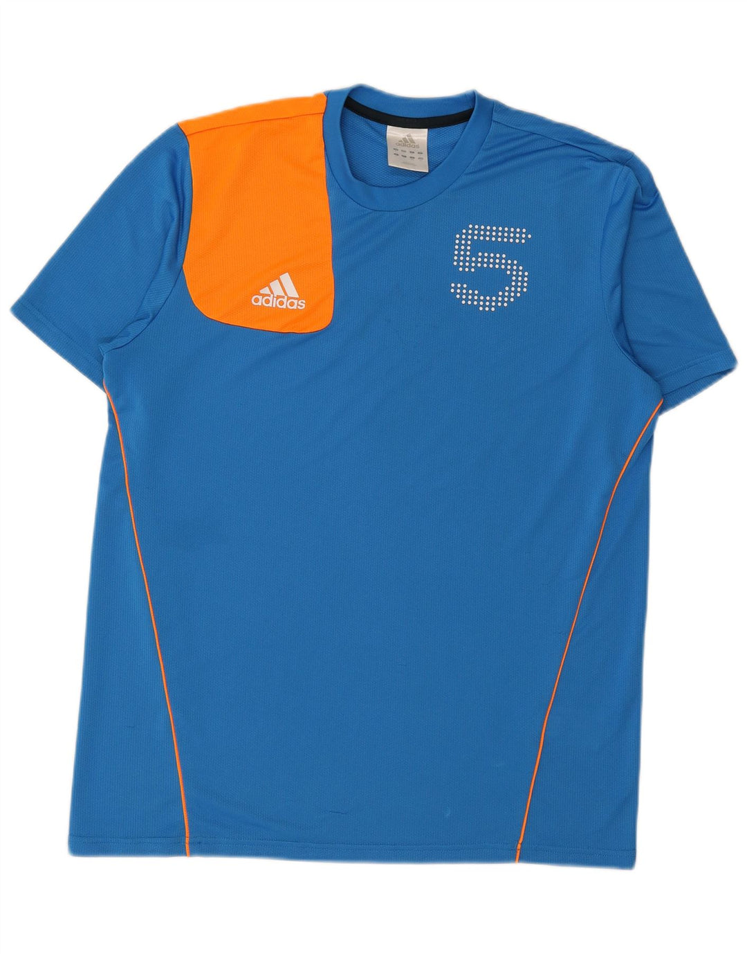 ADIDAS T-shirt graphique pour hommes, grand bleu, polyester color block