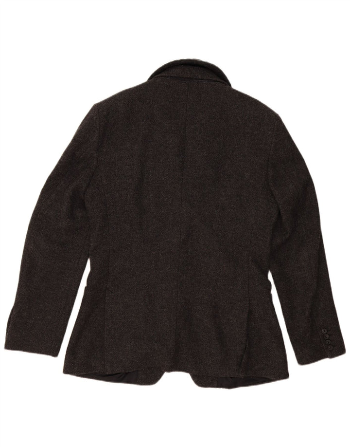 Benetton Veste Blazer 2 Boutons Homme IT 50 Grande Laine Grise Mouchetée