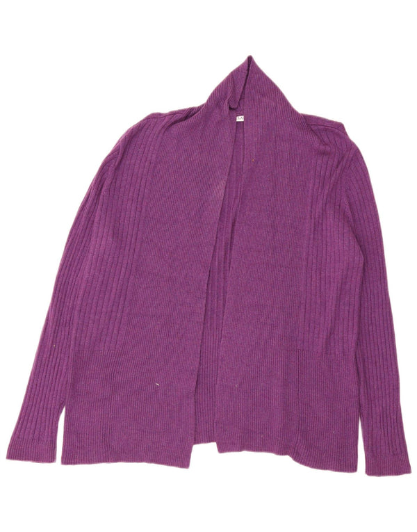 Marks & Spencer Pull cardigan ouvert pour femme UK 14 Viscose violet moyen