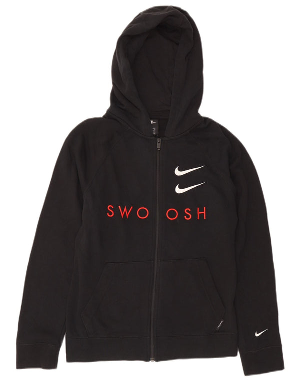 Nike Garçons Swoosh Graphic Zip Sweat à capuche 13-14 ans XL Noir Coton