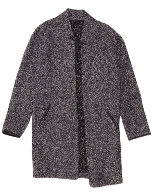 Marks & Spencer Manteau ouvert pour femme UK 8 Petit polyester moucheté bleu marine