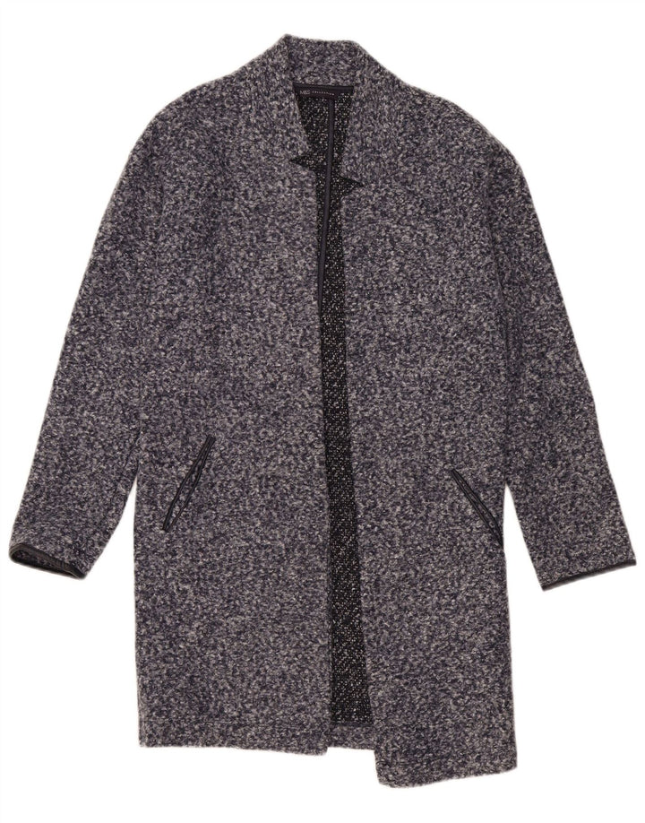 Marks & Spencer Manteau ouvert pour femme UK 8 Petit polyester moucheté bleu marine