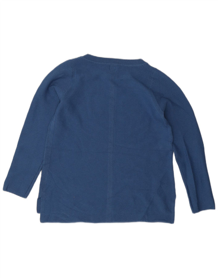 John Lewis Pull col bateau pour femme UK 10 Petit Bleu Polyester