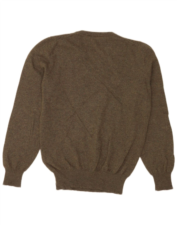Fred Perry Pull à col rond pour homme en laine kaki Petite