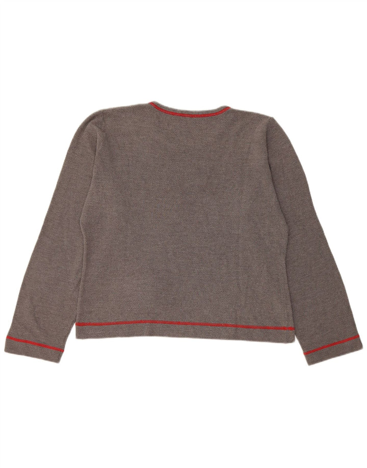 Fila Haut court graphique à manches longues pour femme UK 16 Large Gris
