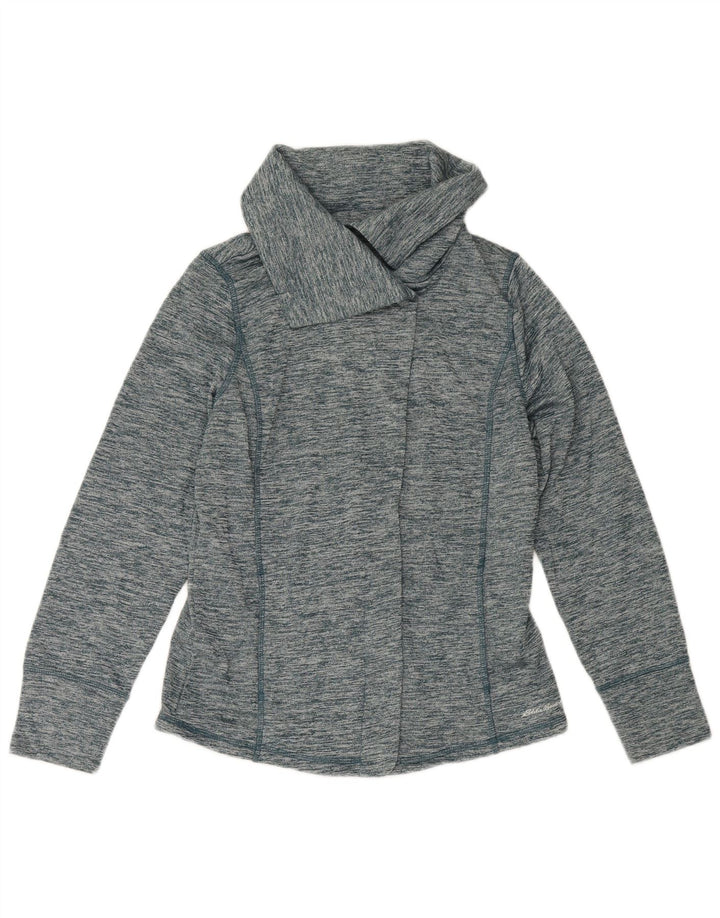 Eddie Bauer Veste de survêtement pour femme UK 16 Large Bleu Moucheté Polyester