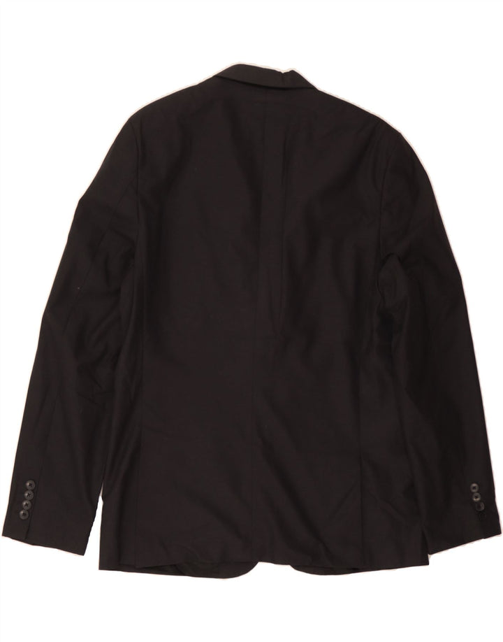 CALVIN KLEIN Mens 2 Button Blazer Jacket UK 40 Large Black Polyester Vintage Calvin Klein and Second-Hand Calvin Klein from Messina Hembry 