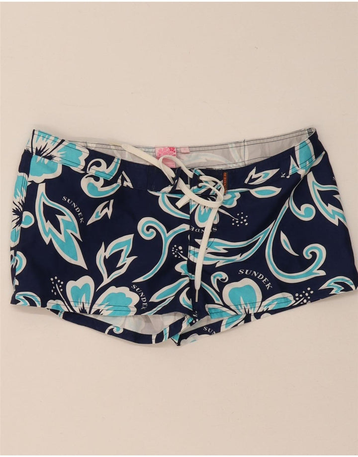 SUNDEK Short de Bain Femme US 2 XS Bleu Marine Floral Polyester