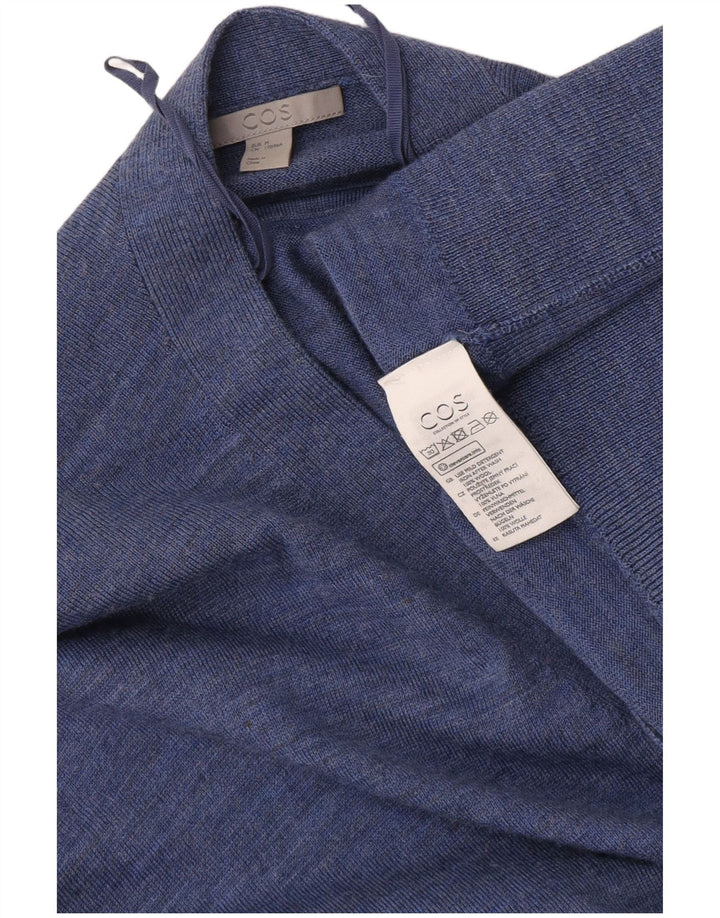 Cos Cardigan long surdimensionné pour femme en laine bleu moyen UK 44