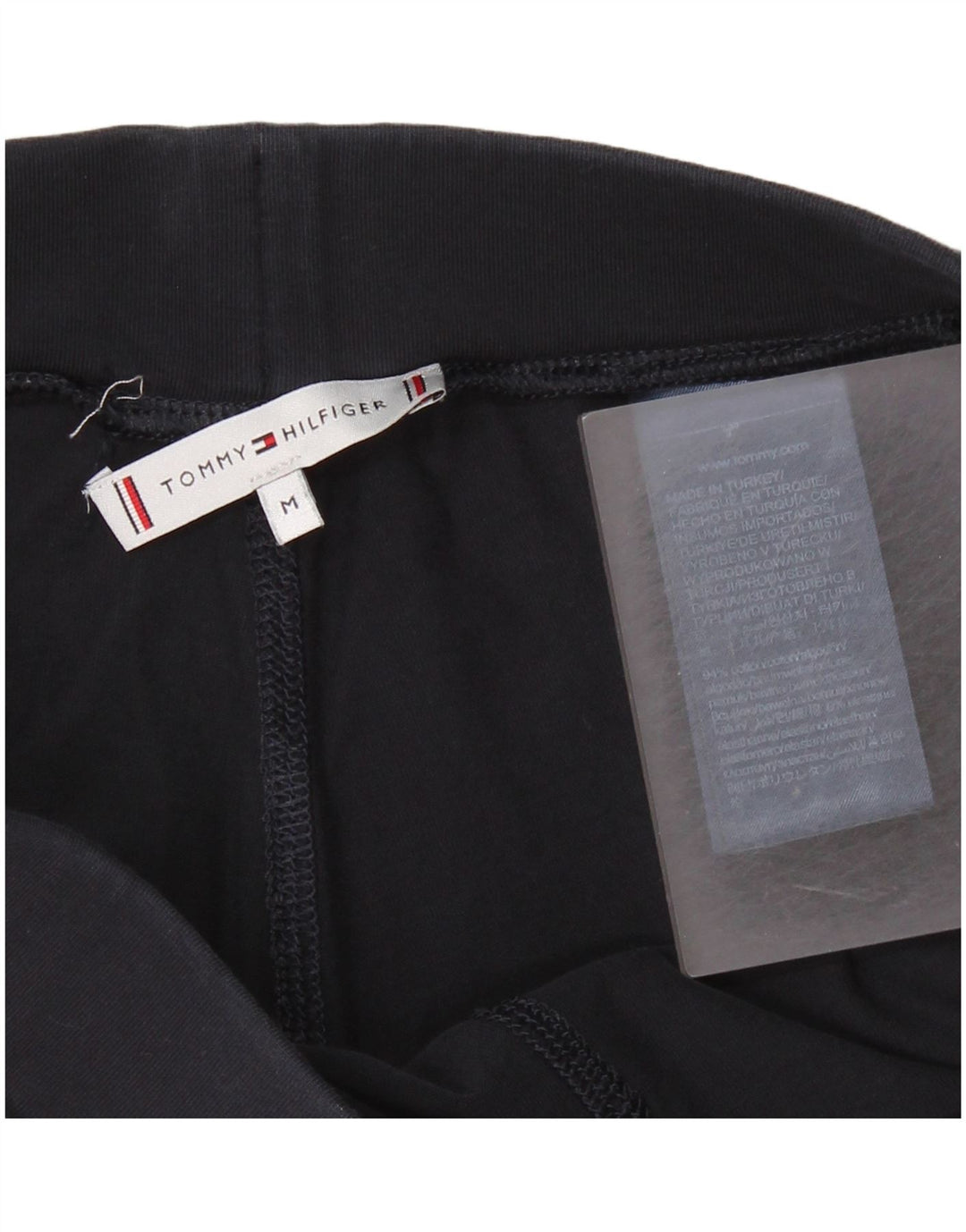 TOMMY HILFIGER Leggings graphiques pour femmes UK 12 coton bleu marine moyen