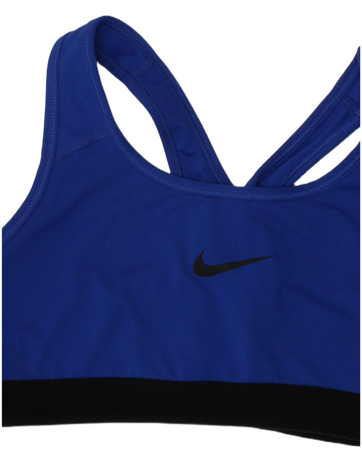 Haut de soutien-gorge de sport Nike pour femme, petit, bleu, polyester