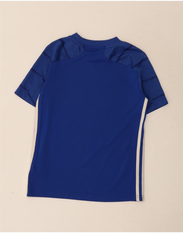 Adidas Garçon Aeroready T-Shirt Top 9-10 ans Bleu Rayé Polyester