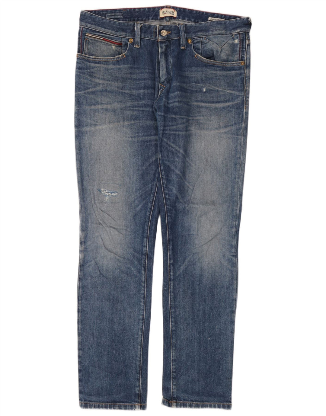 Tommy Hilfiger Jean slim vieilli pour homme W34 L32 en coton bleu