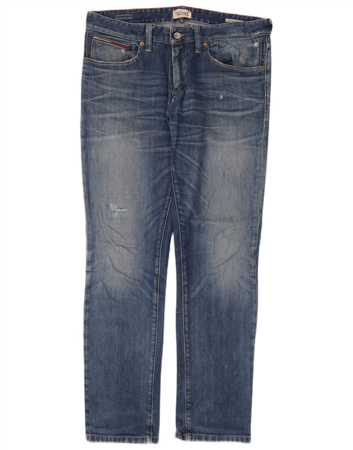 Tommy Hilfiger Jean slim vieilli pour homme W34 L32 en coton bleu