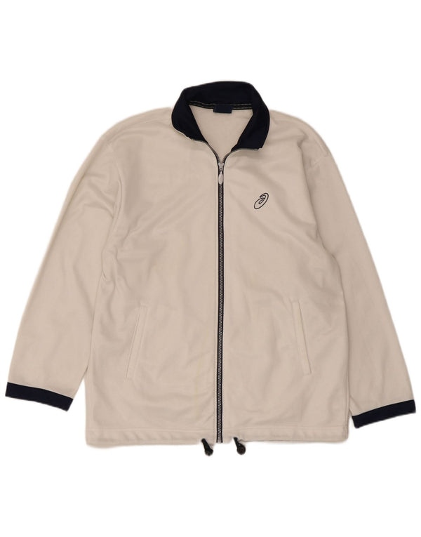 Asics Veste de survêtement pour homme Petit Blanc Colorblock Polyester Sports
