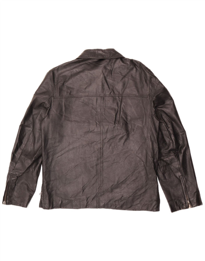 Conbipel Veste en cuir pour homme UK 38 Cuir noir moyen