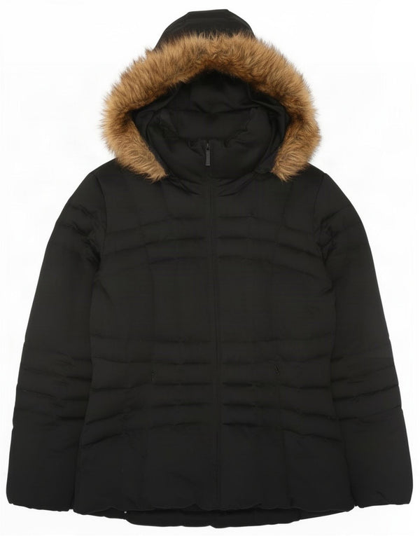 Calvin Klein Veste matelassée surdimensionnée à capuche pour femme UK 10 Small Noir