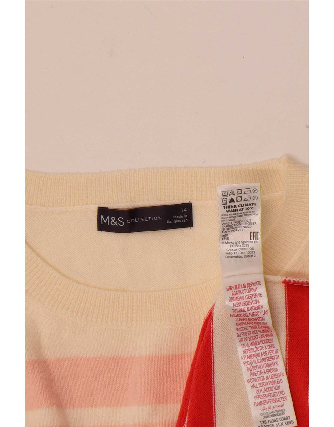 Marks & Spencer Pull col bateau pour femme UK 14 Medium Off White