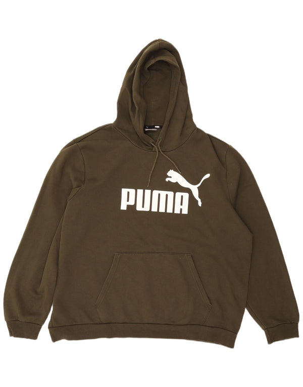 PUMA Pull à capuche graphique pour homme 2XL Kaki Coton
