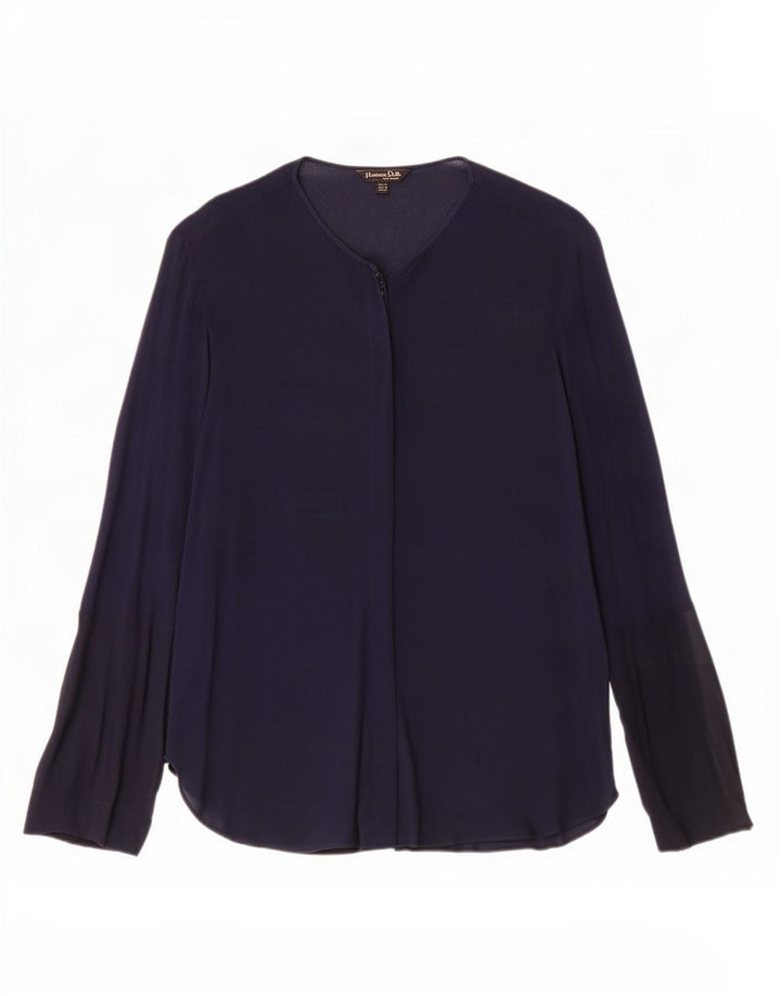 Massimo Dutti Chemisier Femme EU 40 Bleu Marine Moyen Viscose