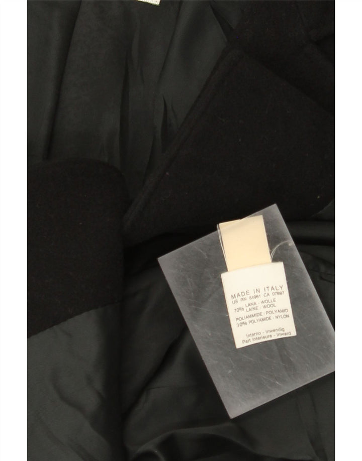 Benetton Veste Blazer 3 Boutons Femme IT 42 Laine Noir Moyen