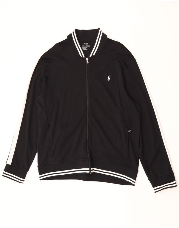 Polo Ralph Lauren Veste de survêtement pour homme XL en coton color block noir