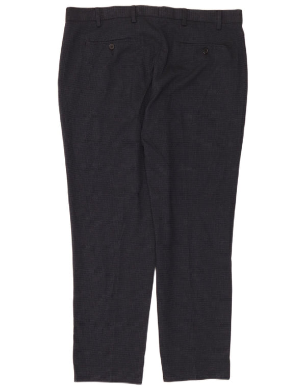 Marks & Spencer Mens Straight Casual Trousers W38 L29 Navy Blue Polyester