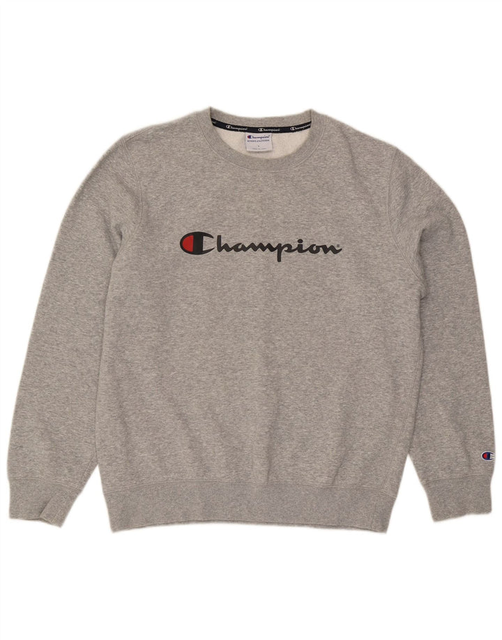 Champion Sweat-shirt graphique pour homme en coton moucheté gris grand