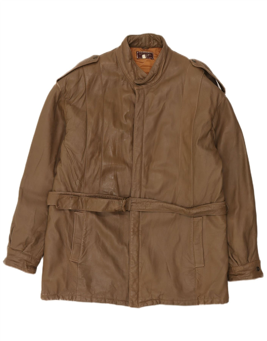 LIVERPOOL Veste en cuir militaire pour homme IT 54 2XL Cuir marron
