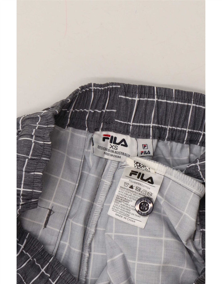 Fila Short de sport XS Gris Check Polyester Homme