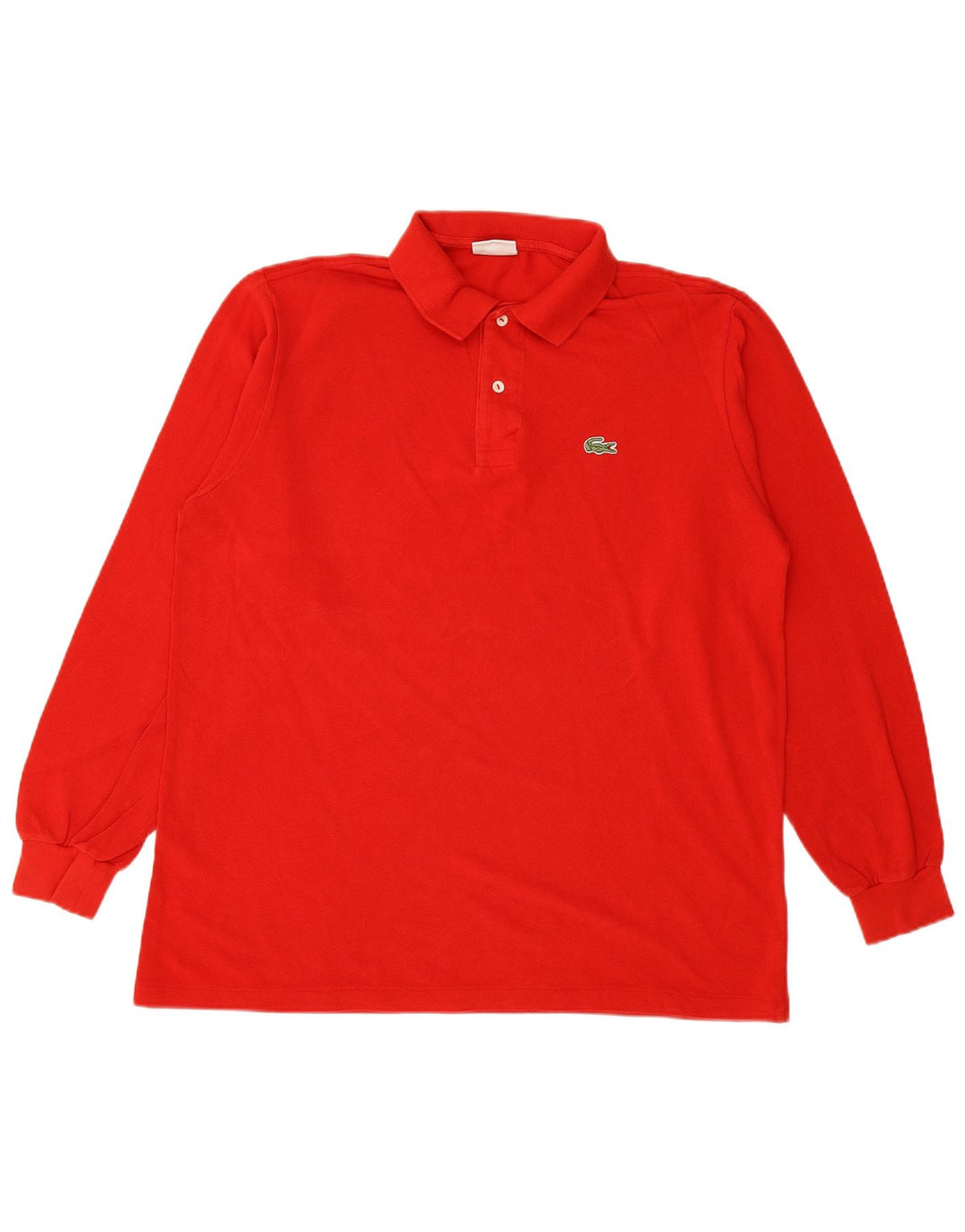 LACOSTE Polo à manches longues pour hommes taille 5 grand coton rouge