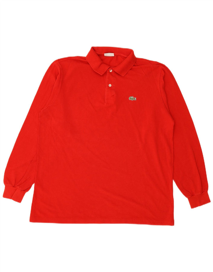 LACOSTE Polo à manches longues pour hommes taille 5 grand coton rouge
