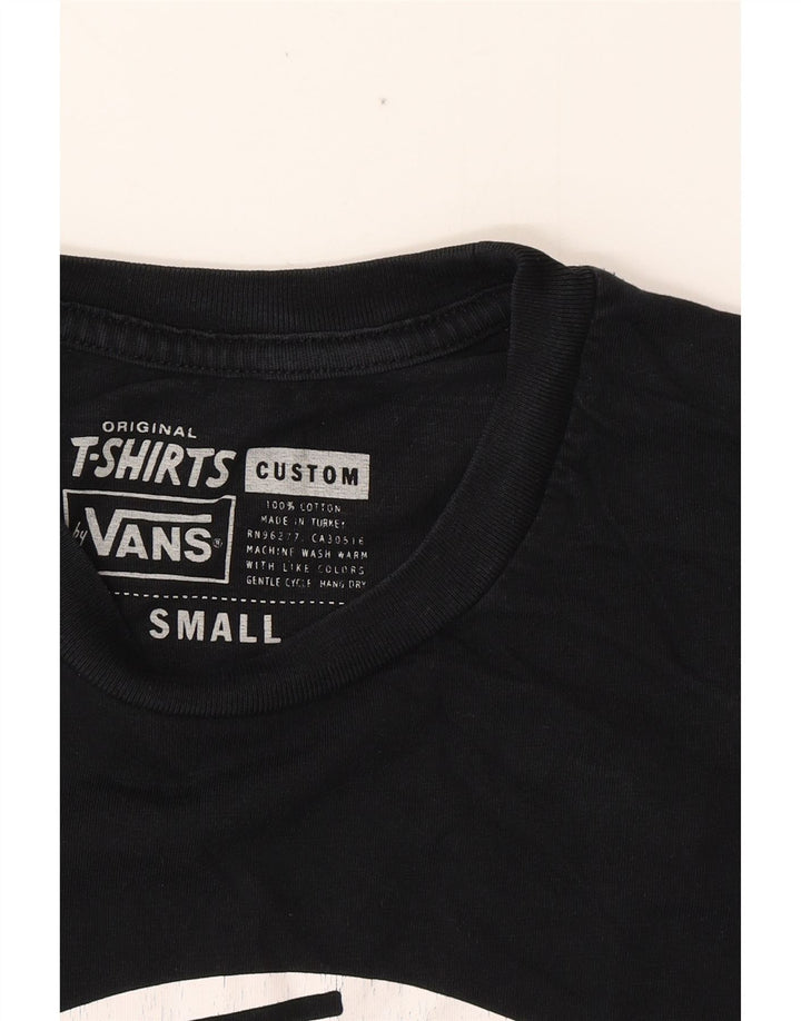 VANS T-shirt graphique pour hommes, coupe personnalisée, petit, en coton noir