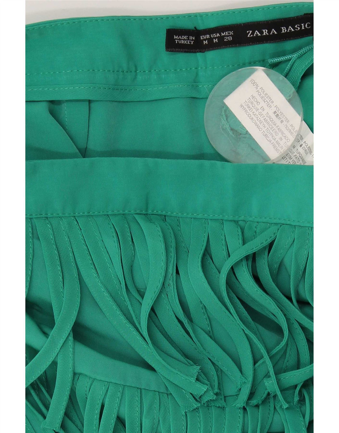 Zara Femme Mini Jupe Medium W28 Vert Polyester
