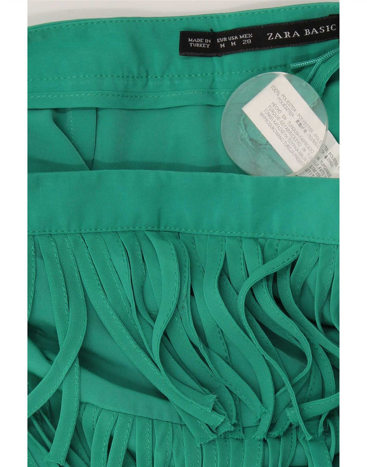 Zara Femme Mini Jupe Medium W28 Vert Polyester