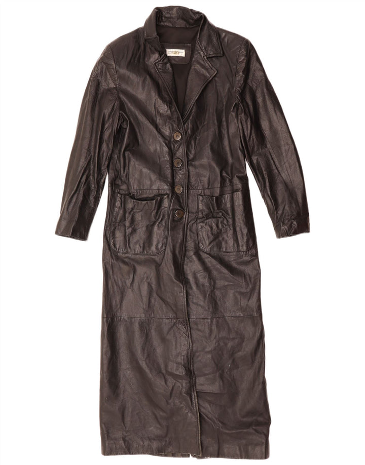 Ashley Brooke Manteau en cuir pour femme UK 10 Petit cuir noir