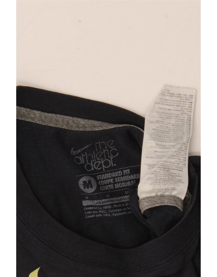 Nike T-shirt graphique coupe standard pour homme en coton bleu marine moyen