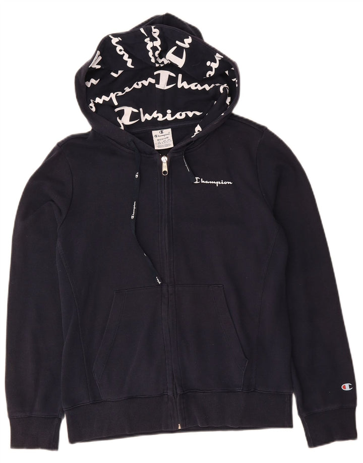 CHAMPION Pull à capuche zippé pour femme UK 14 Bleu marine moyen Coton