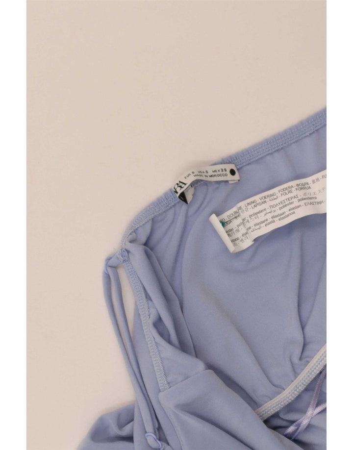 Zara Maillots De Bain Femme UK 8 Petit Bleu Polyester