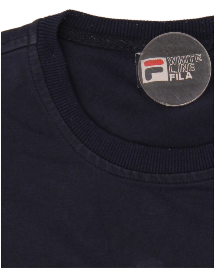 Fila Sweat-shirt graphique pour femme UK 16 Large Bleu marine Polyester
