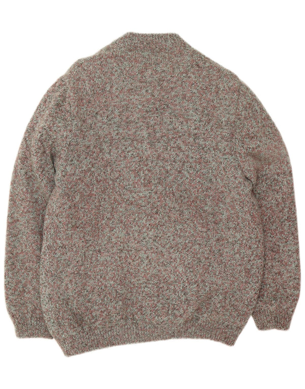 vintage Mens Cardigan Sweater Grand Multicolore Moucheté